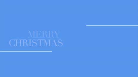 modern merry christmas with lines on blue gradient