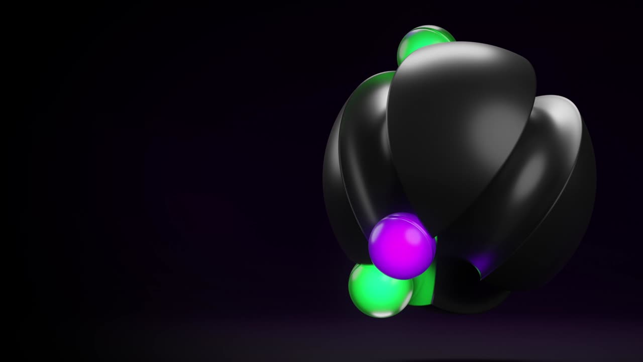 animación en 3d de la esfera azul giratoria que satisface el bucle abstracto