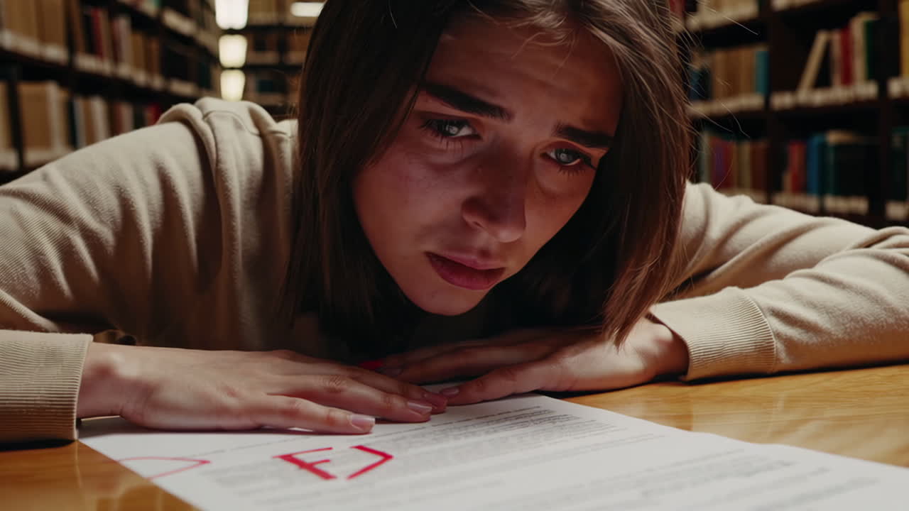 Student Disappointed with Low Grade in Library