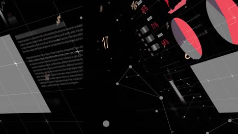 animation of network of connections over data processing