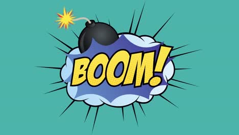 animación de cómic 5 opciones de texto sobre múltiples burbujas de habla cómica con efectos de sonido cómic textos