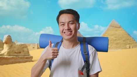 happy tourist in egypt