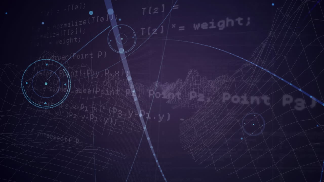 Animation of networks of connections with icons over data processing