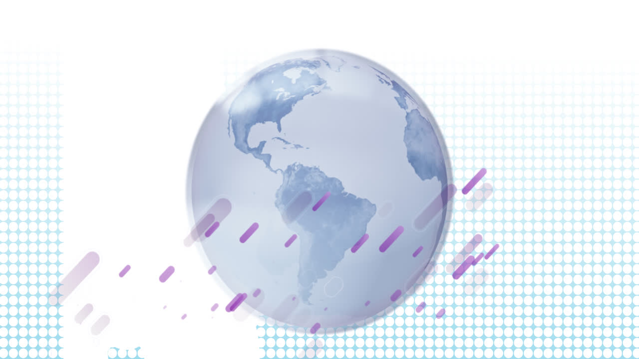 지구상에서 보라색 빛의 흔적의 애니메이션