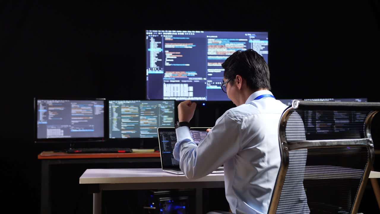 성공을 축하하는 프로그래머