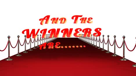 red carpet with text and the winners are