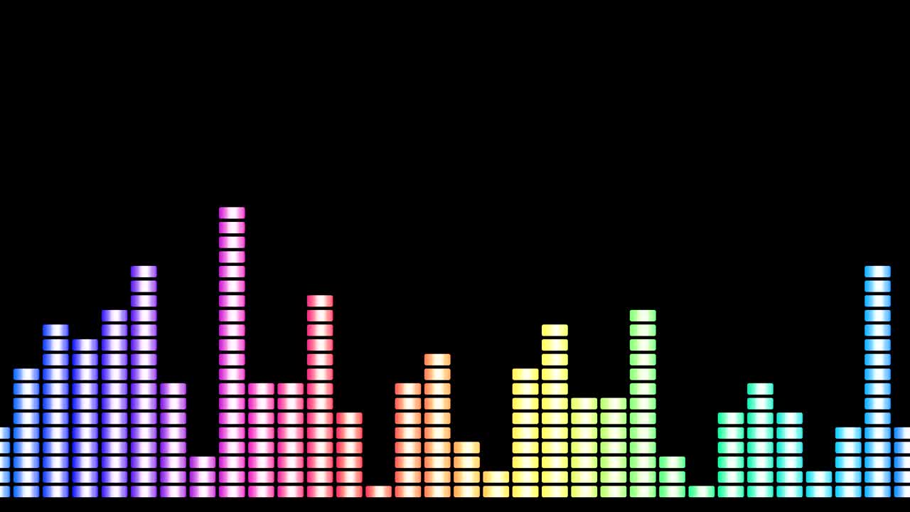 Audio equalizer isolated on black background