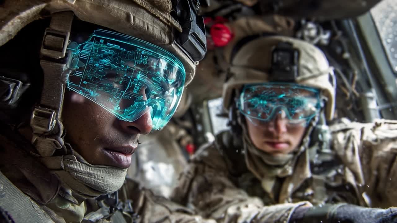 Personale militare che utilizza tecnologia avanzata per attività mirate alla missione