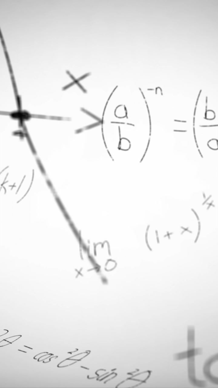 Pile of books and mathematical equations and graphs