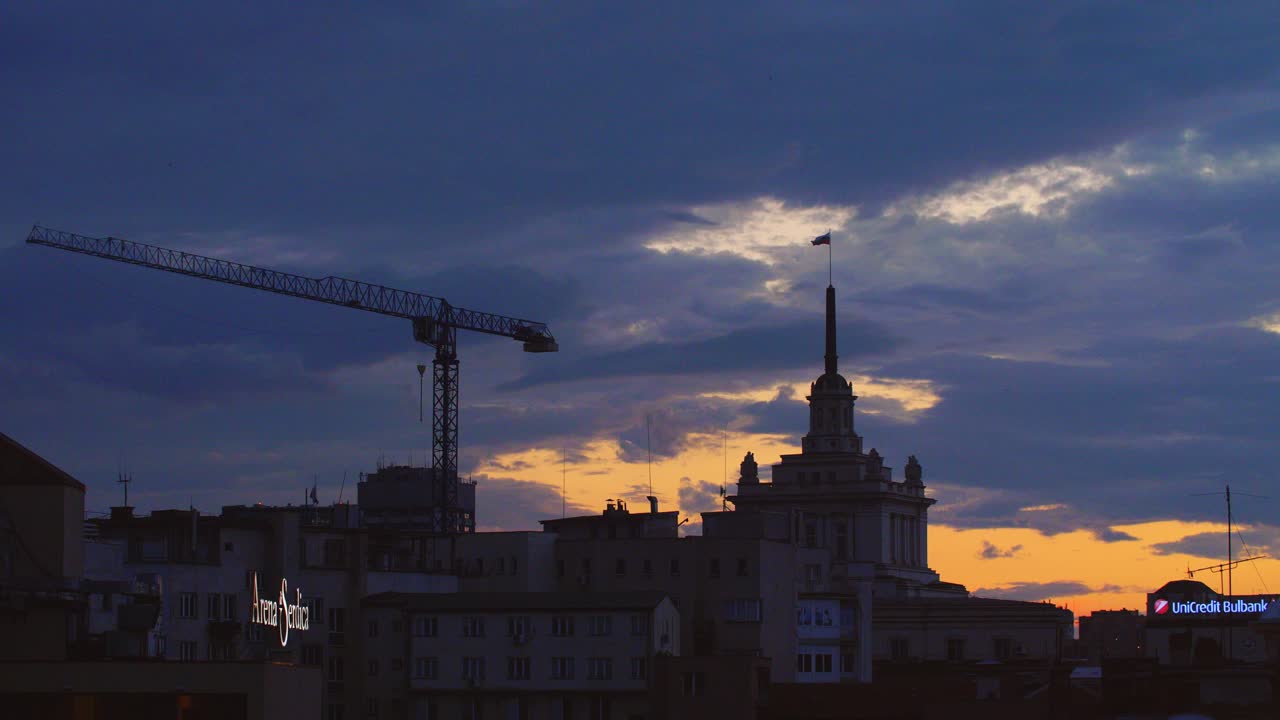 puesta de sol sobre el lapso de tiempo del horizonte de sofia