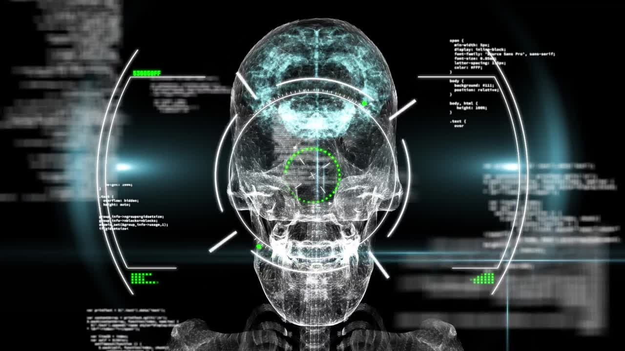 Animation of human brain over data processing