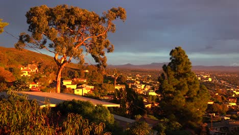 sunset behind ventura camarillo and oxnard in california