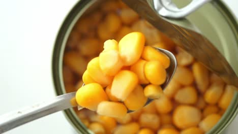 canned corn in a spoon