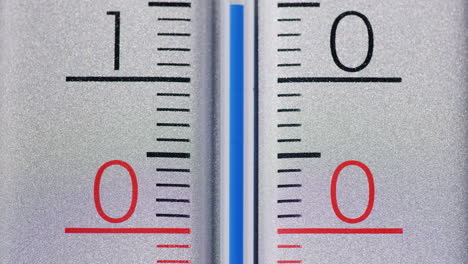 the thermometer scale where readings change