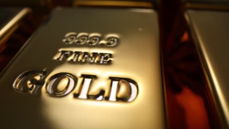 close-up of fine gold bullion bars