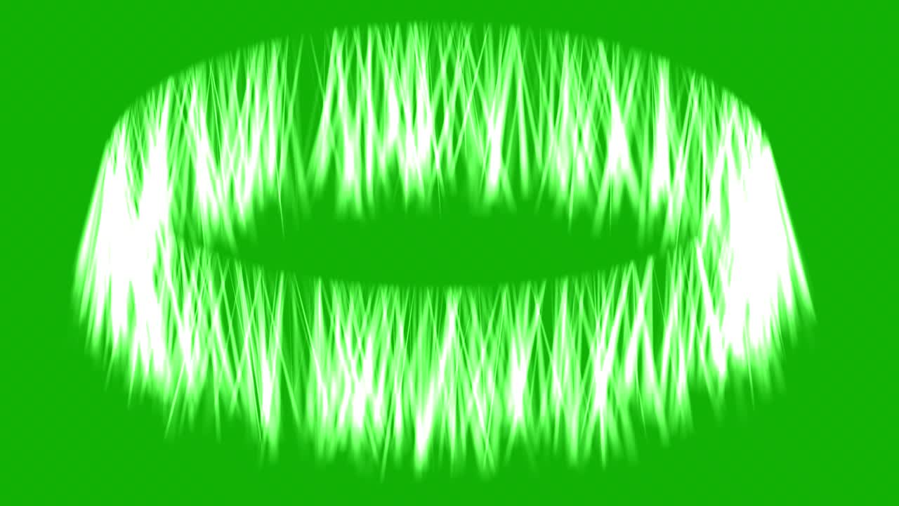 녹색 화면 배경으로 원형 광선 모션 그래픽