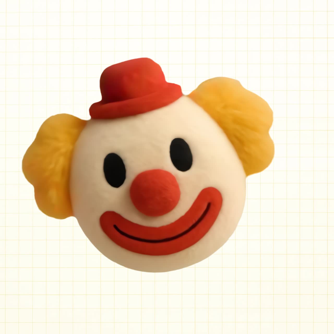 Playful clown face design animation isolated asset, transparent 4K video, alpha channel, ProRes 4444