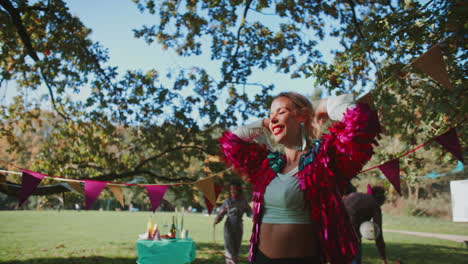 woman dancing in a park