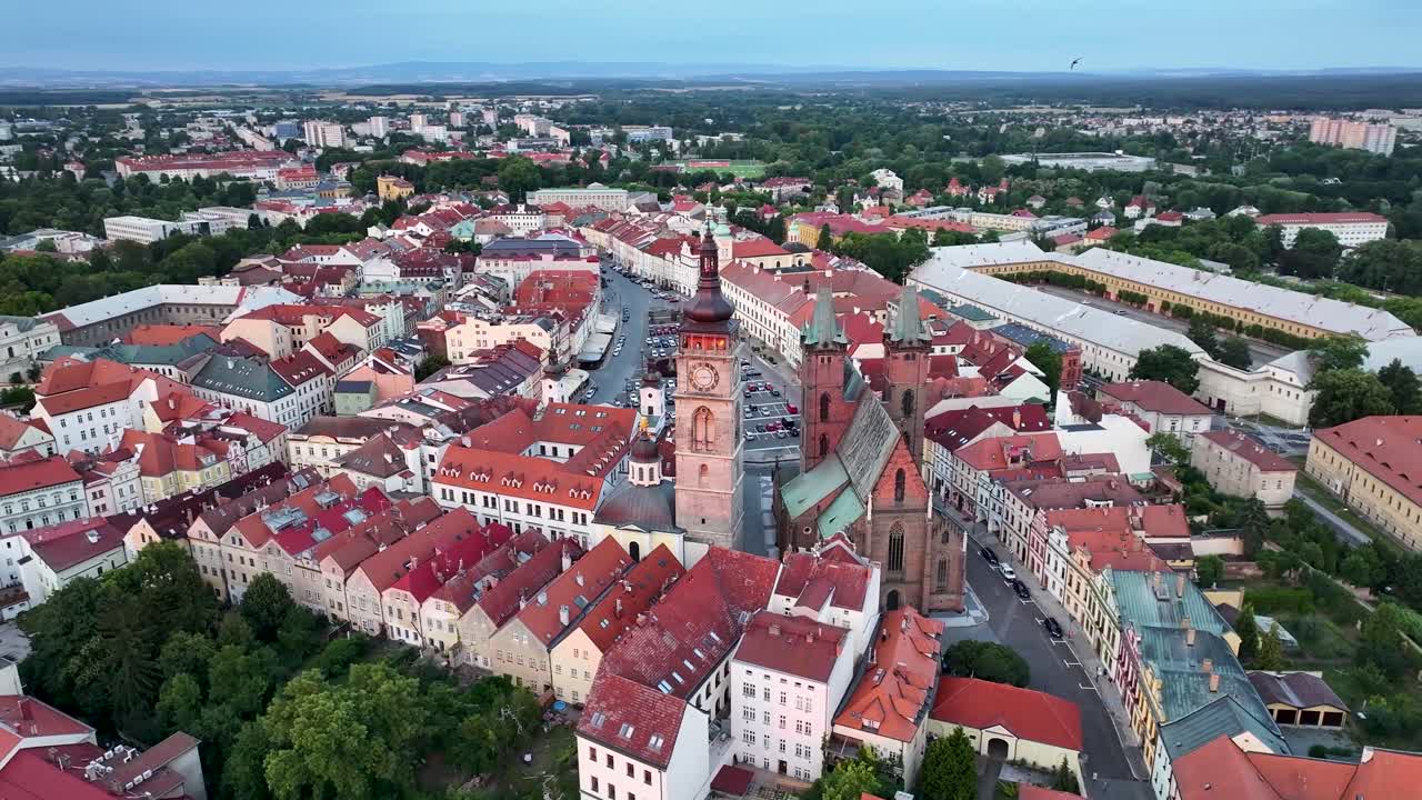 Centro storico di Hradec Králové, Cechia, panoramica aerea
