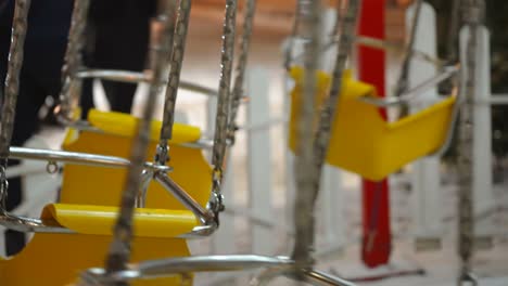 the yellow swing ride on the carnival in tallinn in estonia