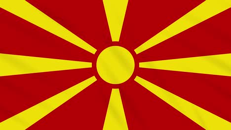 northern macedonia flag waving cloth, loop