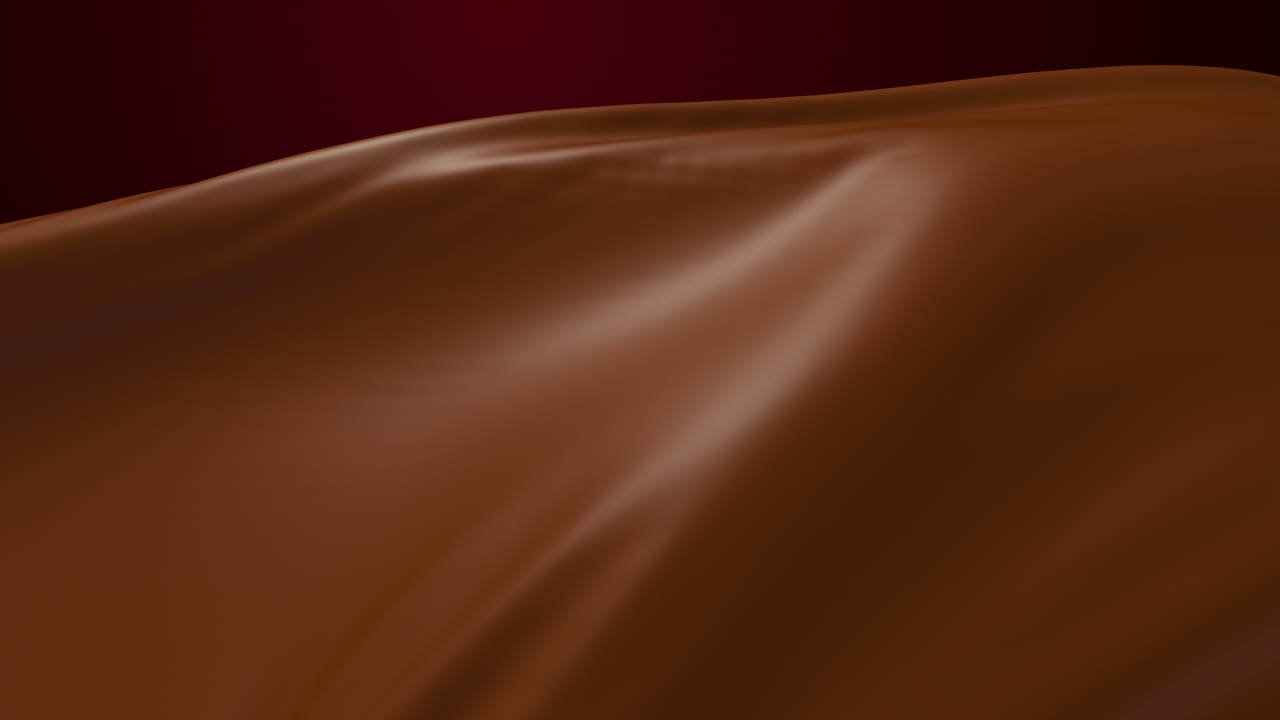 animación en bucle del chocolate sedoso, fluyendo por el viento, renderización en 3d.