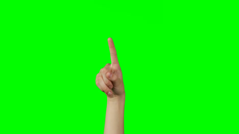 Person-making-hand-gesture-against-green-screen-background