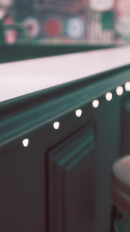 close up of a bar counter with led lights