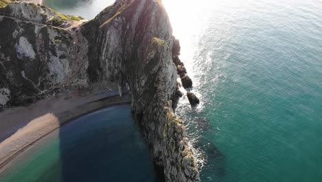 aerial over durdle door arch in dorset