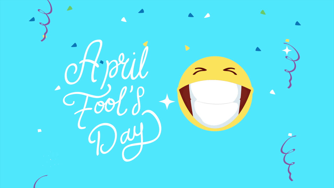 웃는 이모지 와 글자 로 된 4월 1일 카드