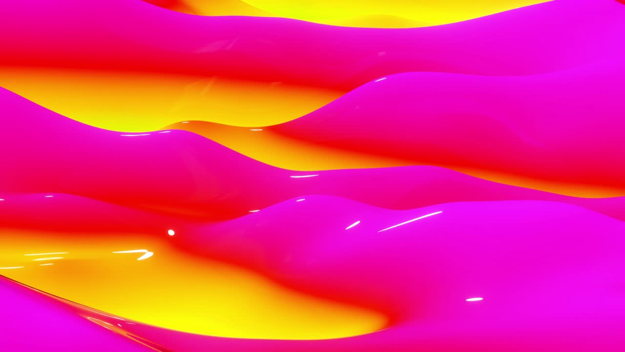 animación en bucle superficie de color rojo amarillo. ondas de fondo abstractas se mueven a lo largo de la superficie brillante del líquido. hermoso fondo con ondas. fondo perfecto para texto o presentaciones