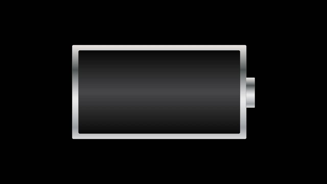 Battery icon charging from 0 to 100 percent - Alkaline battery charging charge indicator icon, level battery energy