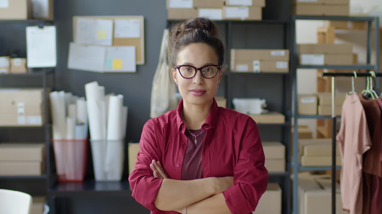 Portrait of a Woman in a Small Business Office