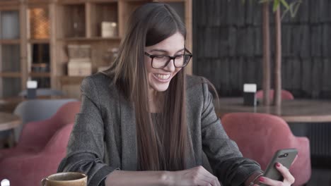 attractive lady looks stylish wearing glasses