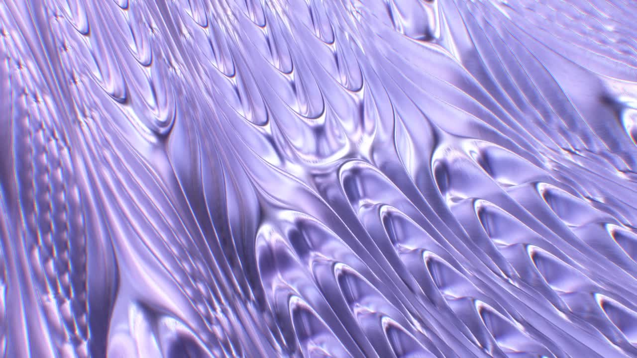 Beautiful Shiny Reflective Purple Aesthetic 3D Waves Flowing Curves - 4K Seamless VJ Loop Motion Background Animation