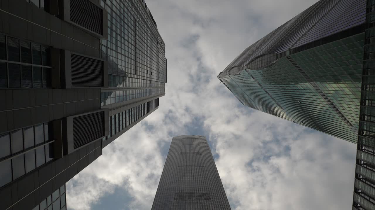 hora del día guangzhou ciudad centro rascacielos arriba vista panorámica 4k china