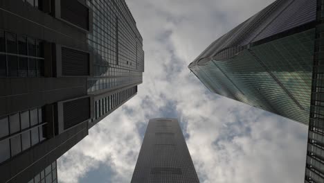 day time guangzhou city downtown skyscrapers up view panorama 4k china