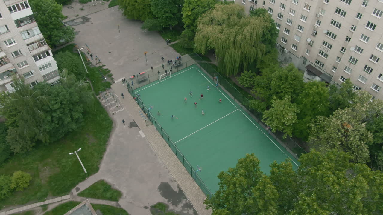 Urban Soccer Court Aerial View