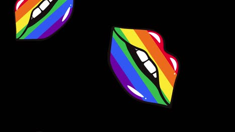 animation of rainbow lips. 4k animation.