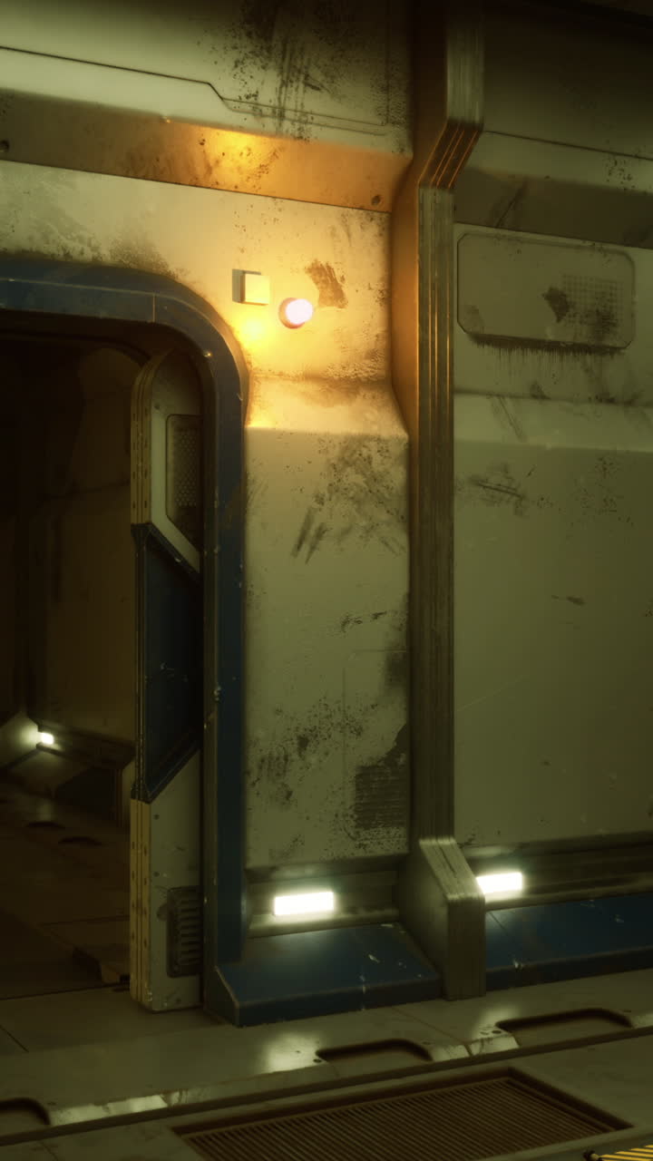 Interior view of a laboratory corridor in a futuristic research facility