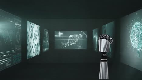 Digitally-generated-video-of-robotic-hand-and-medical-data-processing