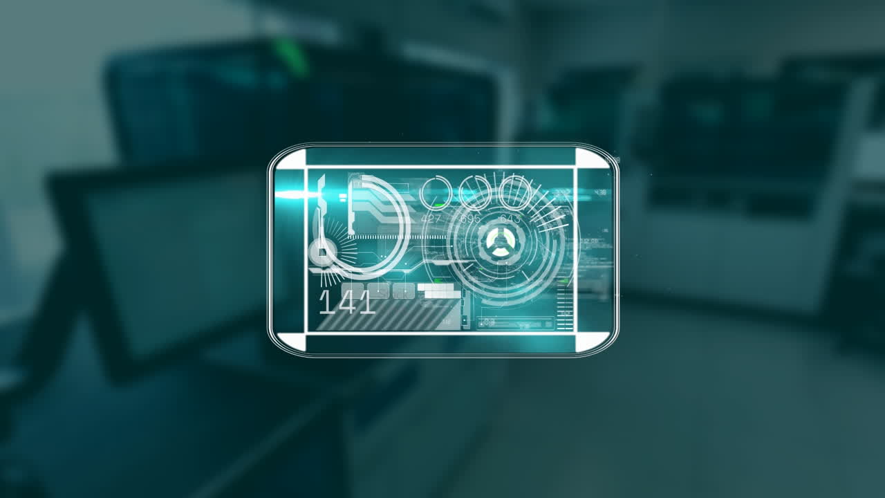 Animation of data processing over server room