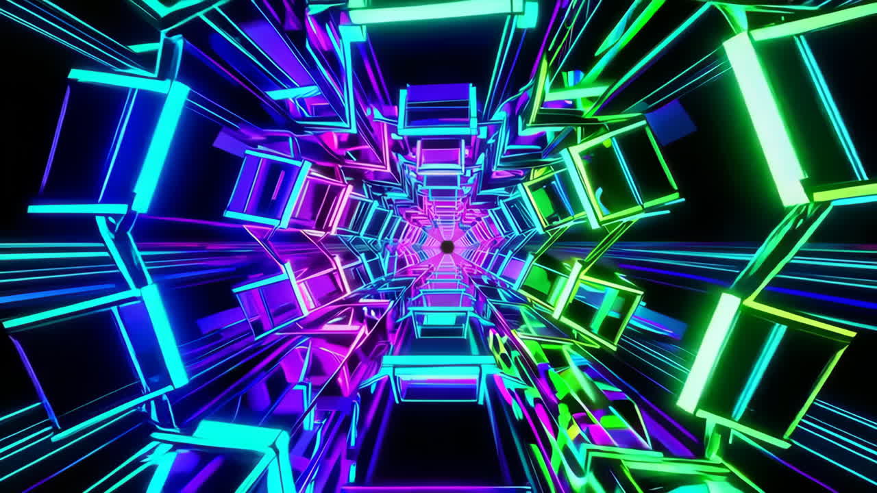 túnel de neón brillante