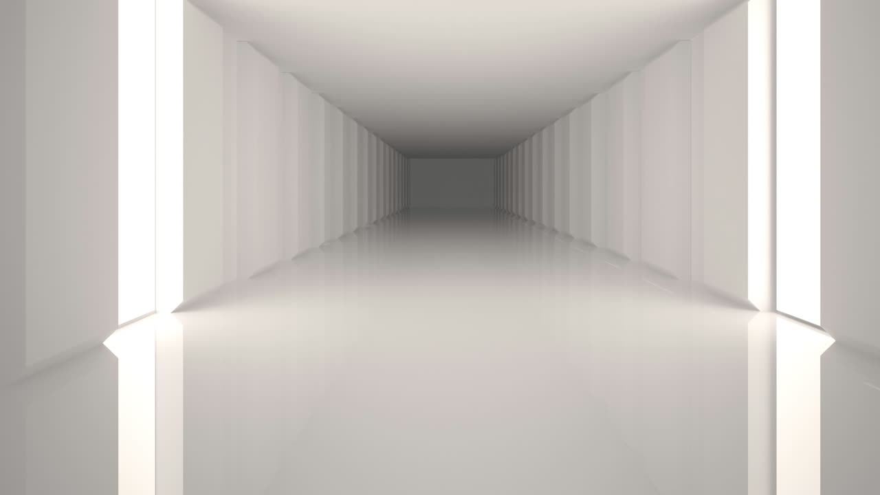 Animation of pink and purple abstract shapes over white modern interiors