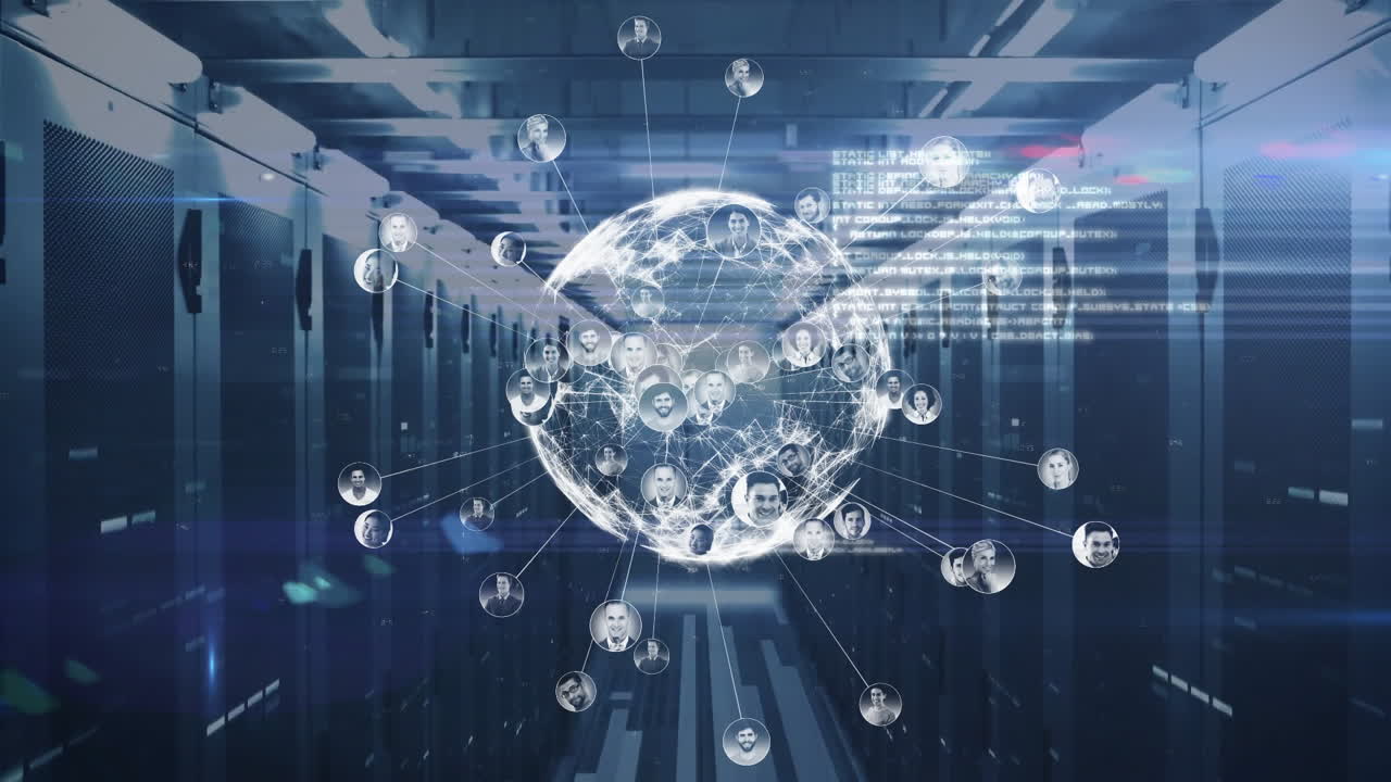 지구와 사진의 애니메이션, 컴퓨터 서버를 통해 데이터 처리