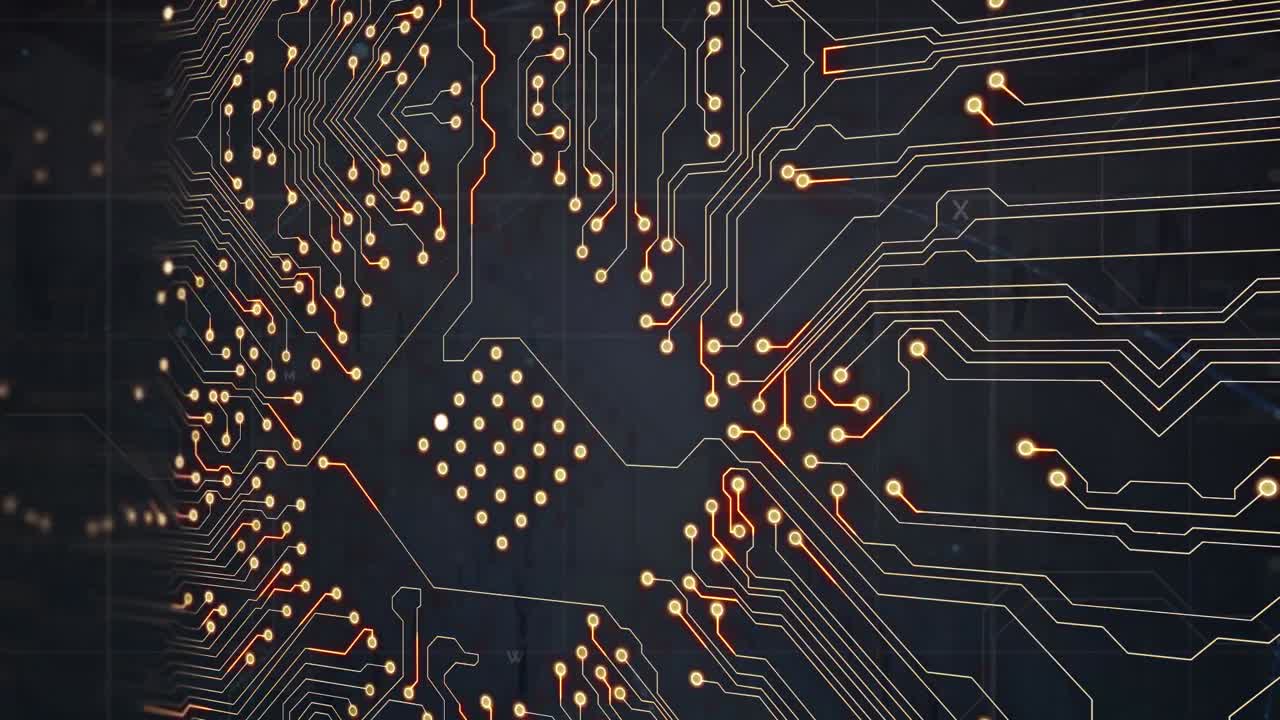 Animation of computer processor and computer circuit board