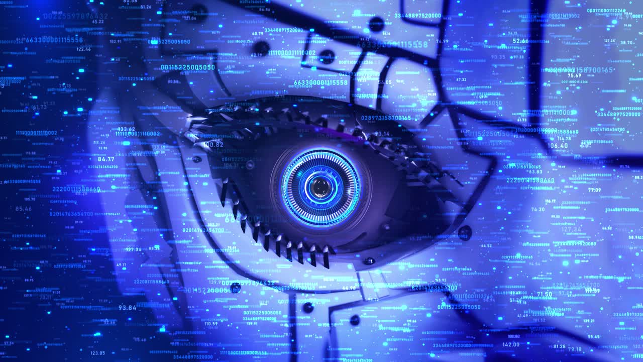 Abstract neural network visualization technology and ai concept concept of cyberspace or digital
