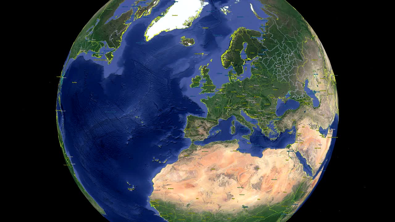 슬로바키아 발과 함께 3d 우주 지구 - 슬로바키는 외부로 확대