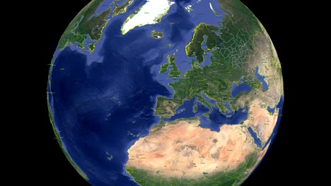 slovakia with flag. 3d earth in space - zoom in slovakia outer