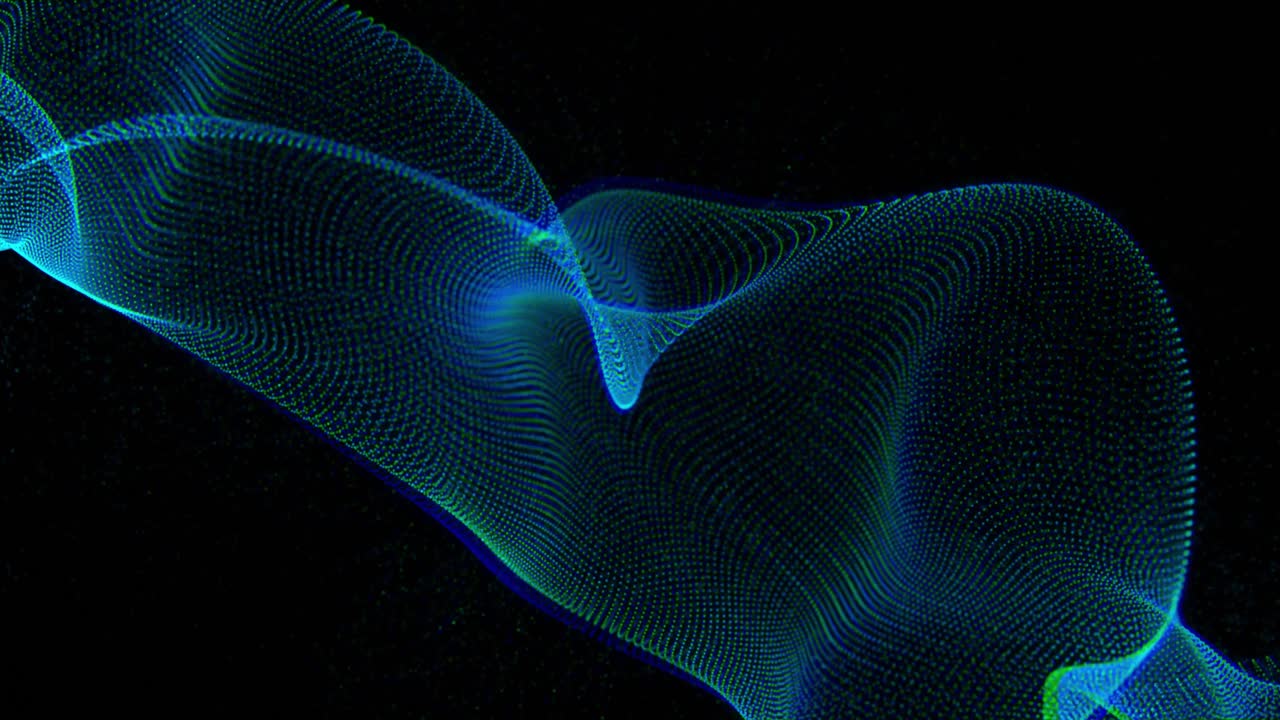 Animation of blue shapes on black background